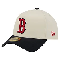 Men's New Era  Cream Boston Red Sox Chrome A-Frame 59FORTY Fitted Hat