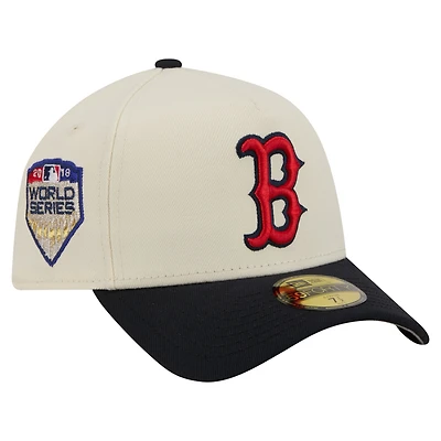 Casquette ajustée New Era crème Boston Red Sox Chrome A-Frame 59FORTY pour homme