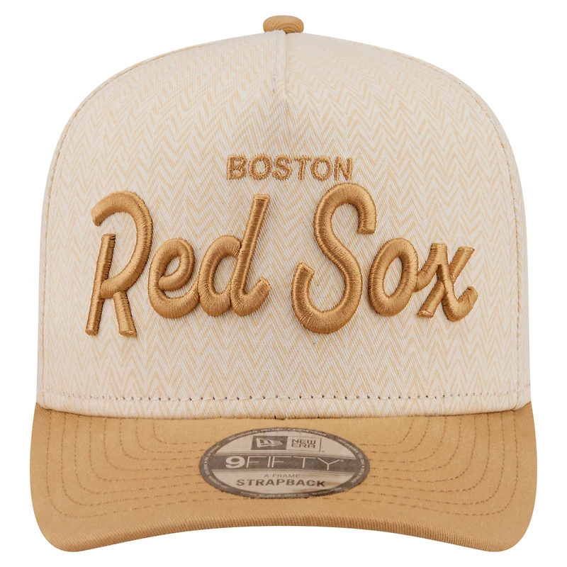 Casquette snapback New Era crème Boston Red Sox à chevrons 9FIFTY pour homme