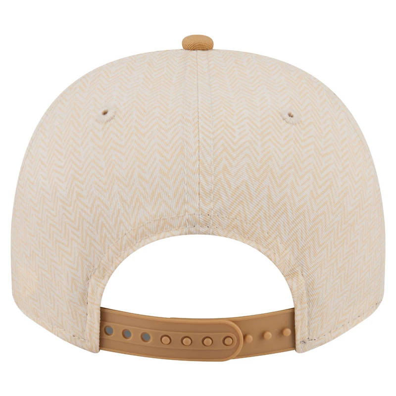 Men's New Era Cream Boston Red Sox Herringbone 9FIFTY A-Frame Snapback Hat
