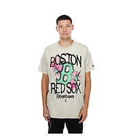 Men's New Era  Cream Boston Red Sox Lifestyle Punk Core T-Shirt