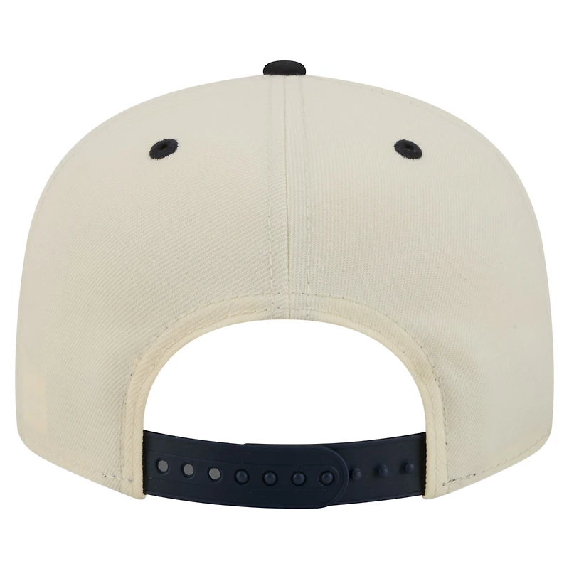 Men's New Era Cream Boston Red Sox Oversized Slogan 9FIFTY Snapback Hat