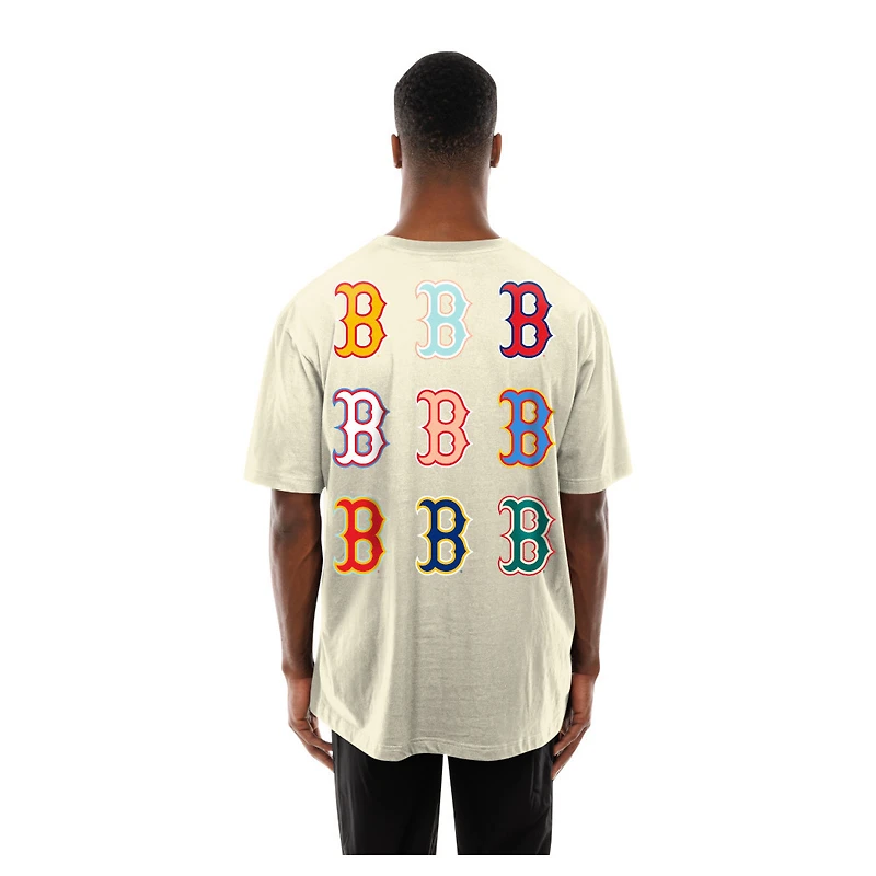 T-shirt oversize blanc New Era pour homme avec inscription « Note de rançon des Red Sox Boston »