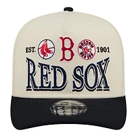 Men's New Era Cream Boston Red Sox Throwback Tri-Hit A-Frame 9FIFTY Adjustable Hat
