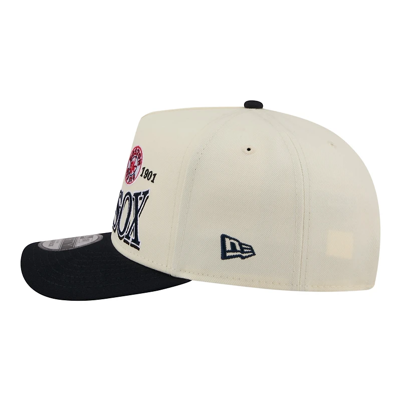 Casquette ajustable New Era crème Boston Red Sox Throwback Tri-Hit A-Frame 9FIFTY pour homme