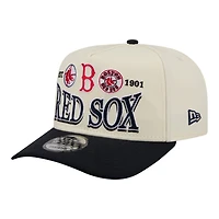 Casquette ajustable New Era crème Boston Red Sox Throwback Tri-Hit A-Frame 9FIFTY pour homme