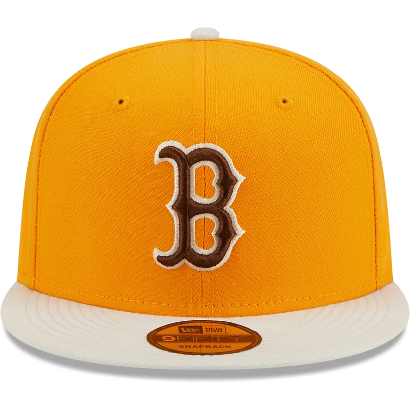 Men's New Era Gold Boston Red Sox Tiramisu 9FIFTY Snapback Hat