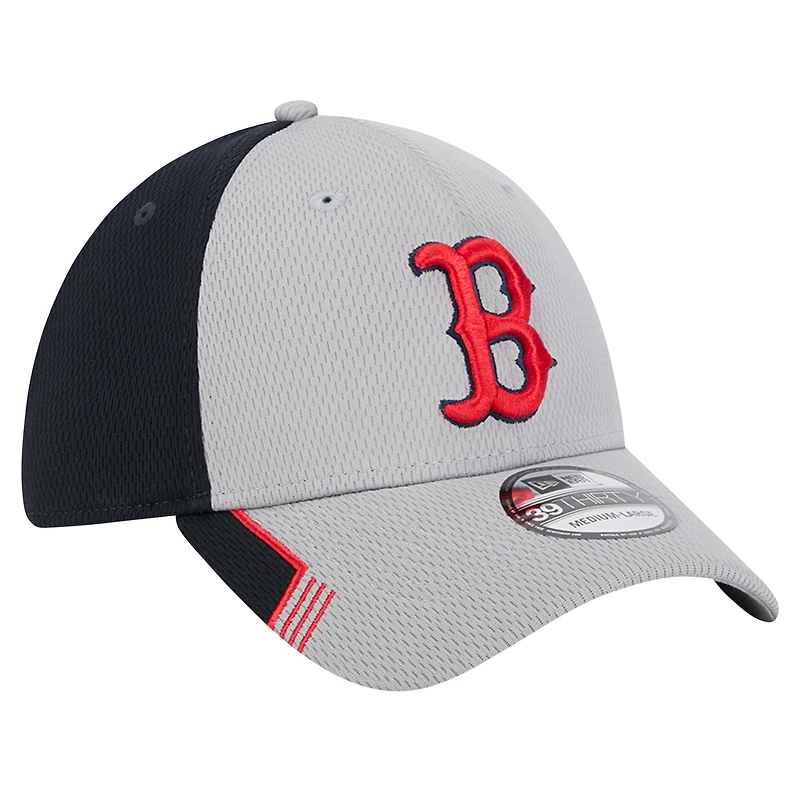Casquette flexible 39THIRTY avec garniture de visière des Red Sox Boston New Era pour hommes, gris/noir