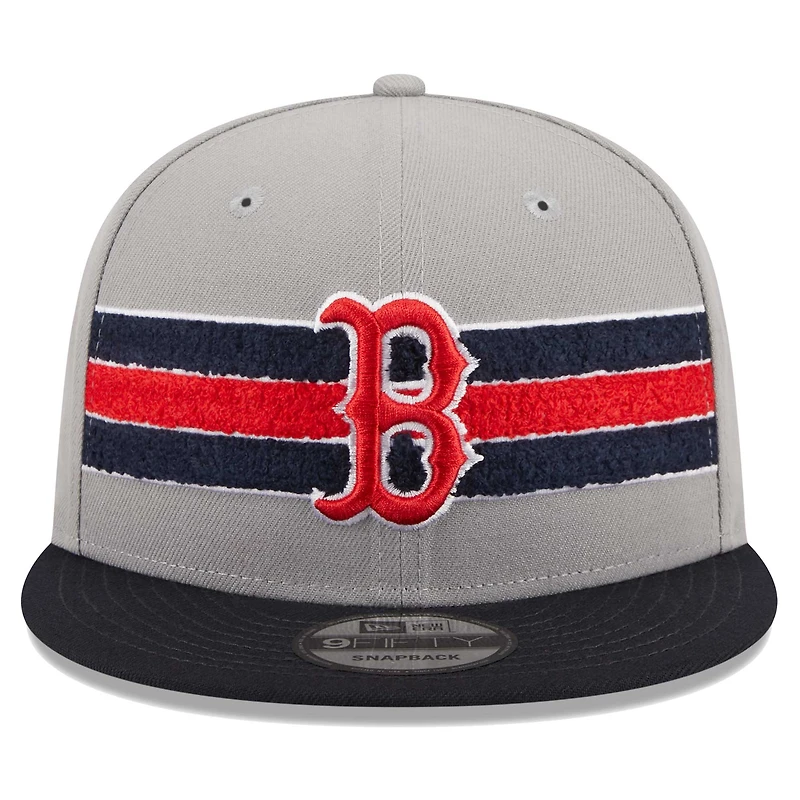 Men's New Era Gray/Navy Boston Red Sox Band 9FIFTY Snapback Hat