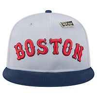 Men's New Era Gray/Navy Boston Red Sox Satin 59FIFTY Fitted Hat