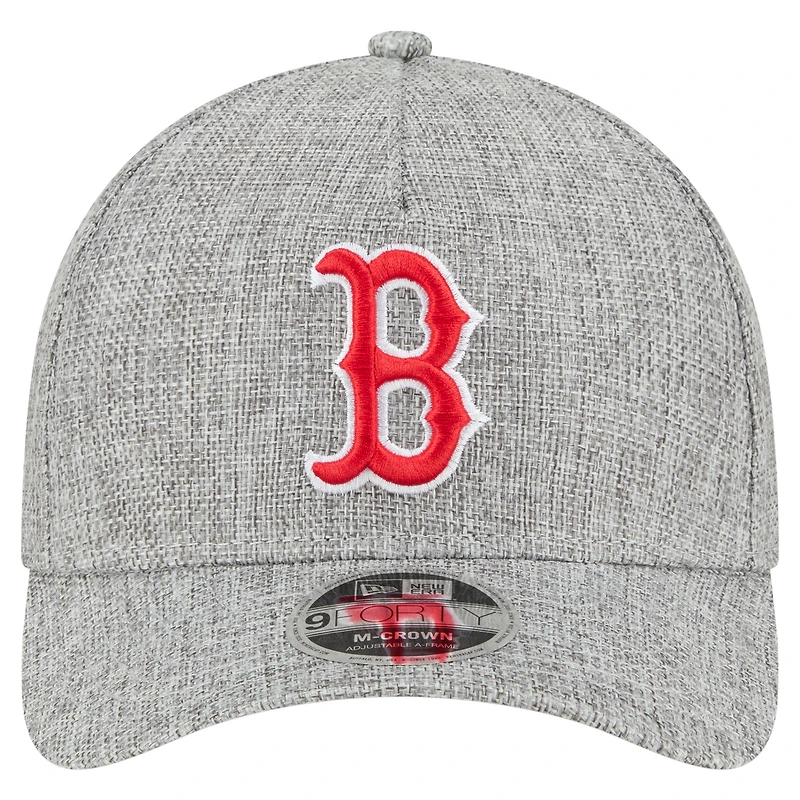 Casquette ajustable New Era 9FORTY grise en coton tissé Boston Red Sox pour homme
