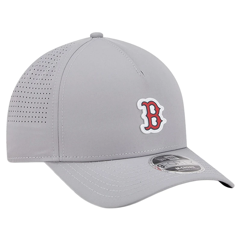 Men's New Era Gray Boston Red Sox Micro Logo 9FORTY M-Crown A-Frame Adjustable Hat
