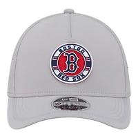 Men's New Era Gray Boston Red Sox Patch 39THIRTY A-Frame M-Crown Perforated Flex Hat