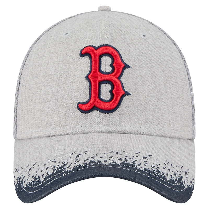 Casquette New Era 39THIRTY Flex grise pour homme, motif Boston Red Sox, visière à éclaboussures de peinture