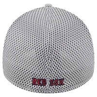 Men's New Era Gray Boston Red Sox Visor Paint Splatter 39THIRTY Flex Hat