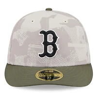 Men's New Era Light Beige/Olive Boston Red Sox 2025 Armed Forces Day Low Profile 59FIFTY Fitted Hat