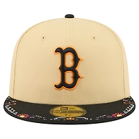 Men's New Era Light Beige Boston Red Sox Two-Tone Embroidered Visor 59FIFTY Fitted Hat