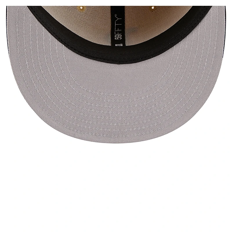 Men's New Era Light Beige Boston Red Sox Two-Tone Embroidered Visor 59FIFTY Fitted Hat