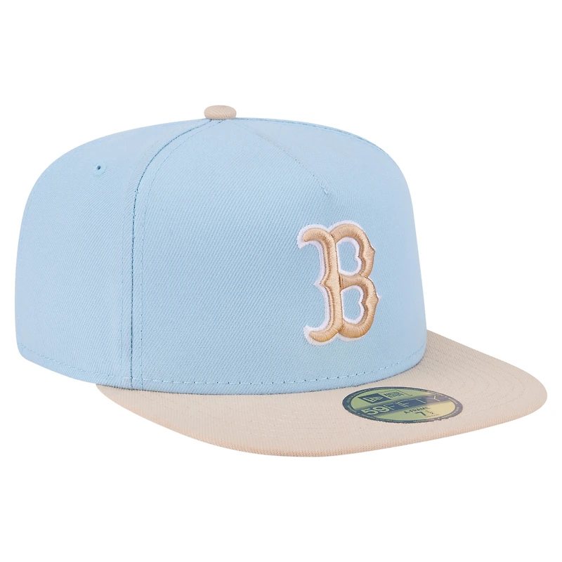 Casquette ajustée New Era 59FIFTY bicolore bleu clair/crème des Boston Red Sox pour homme