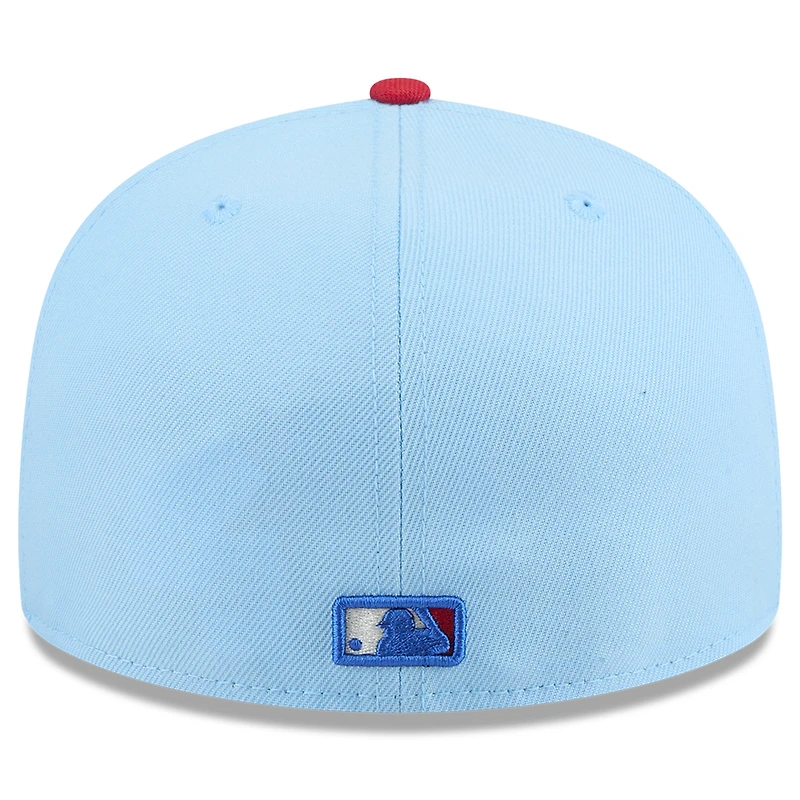 Men's New Era Light Blue/Red Boston Red Sox 2025 Fourth of July 59FIFTY Fitted Hat