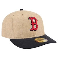 Men's New Era  Natural/Navy Boston Red Sox Twine 59FIFTY Fitted Hat