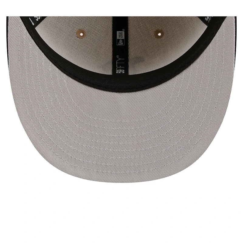 Men's New Era Natural/Navy Boston Red Sox Twine 59FIFTY Fitted Hat