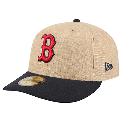 Casquette ajustée New Era 59FIFTY pour homme, coloris naturel/marine, Boston Red Sox.