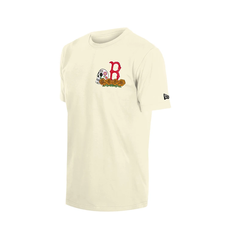 T-shirt New Era Natural Boston Red Sox Dia de los Muertos Sugar Skull pour hommes