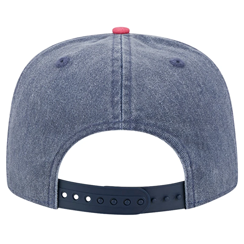 Casquette Snapback de golfeur à teinture pigmentée New Era pour hommes, bleu marine/rouge, Boston Red Sox 2007 MLB World Series Champions