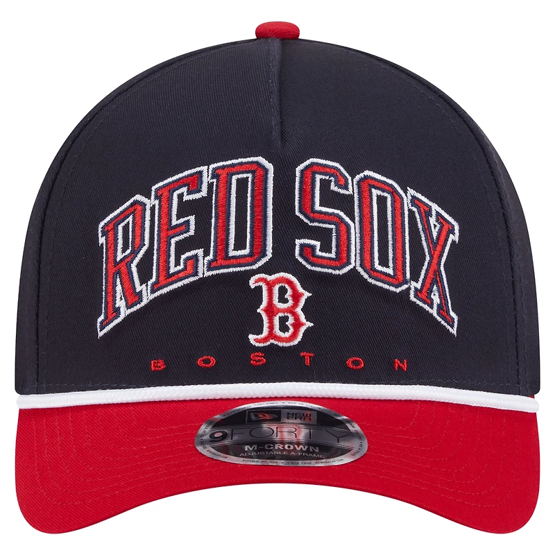 Men's New Era Navy/Red Boston Red Sox Arch 9FORTY A-Frame M-Crown Adjustable Hat
