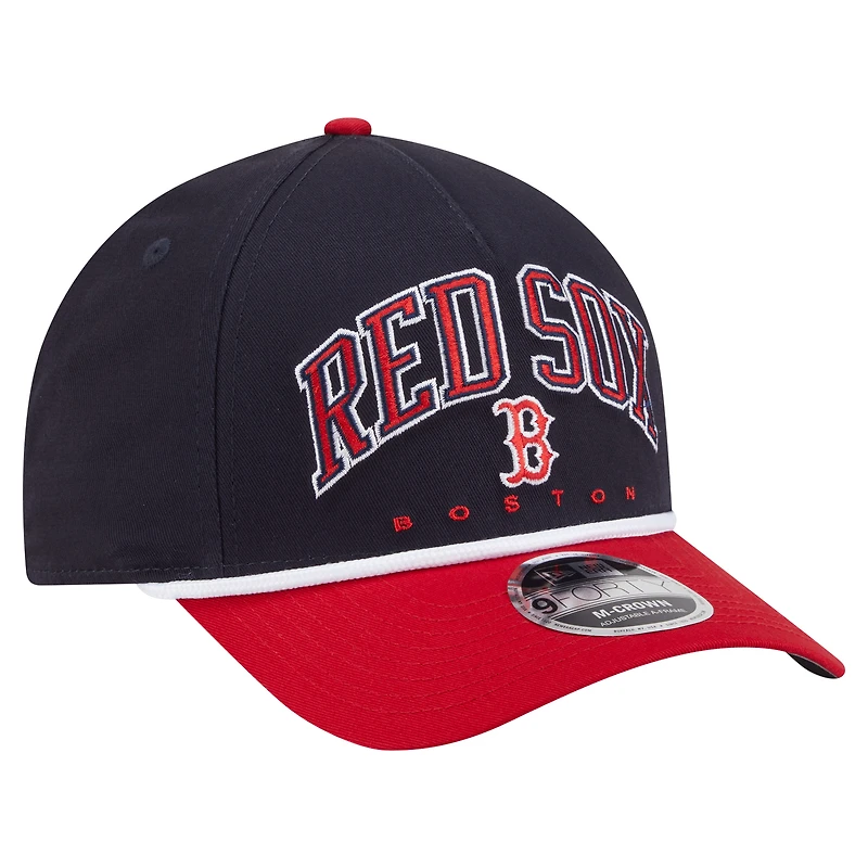 Men's New Era Navy/Red Boston Red Sox Arch 9FORTY A-Frame M-Crown Adjustable Hat