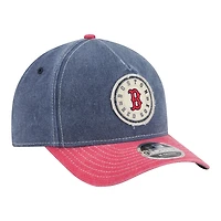 Casquette ajustable New Era bleu marine/rouge Boston Red Sox en feutre M-Crown 9FORTY pour homme