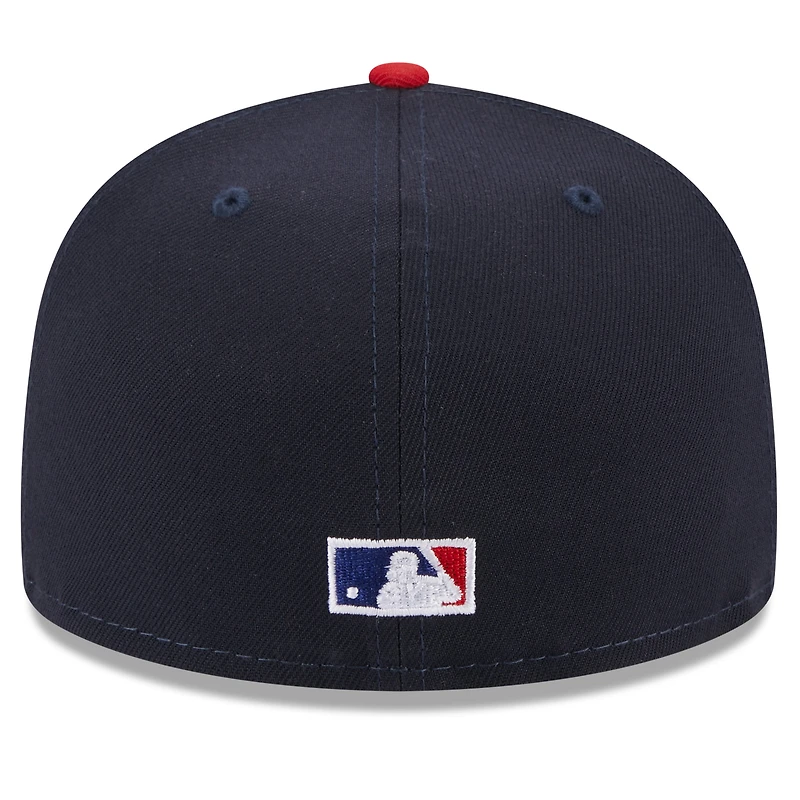 Casquette ajustée 59FIFTY New Era pour hommes, bleu marine/rouge, Boston Red Sox On Deck