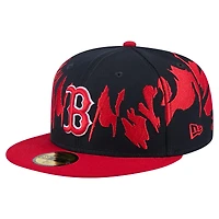 Men's New Era Navy/Red Boston Red Sox Retro Pattern 59FIFTY Fitted Hat