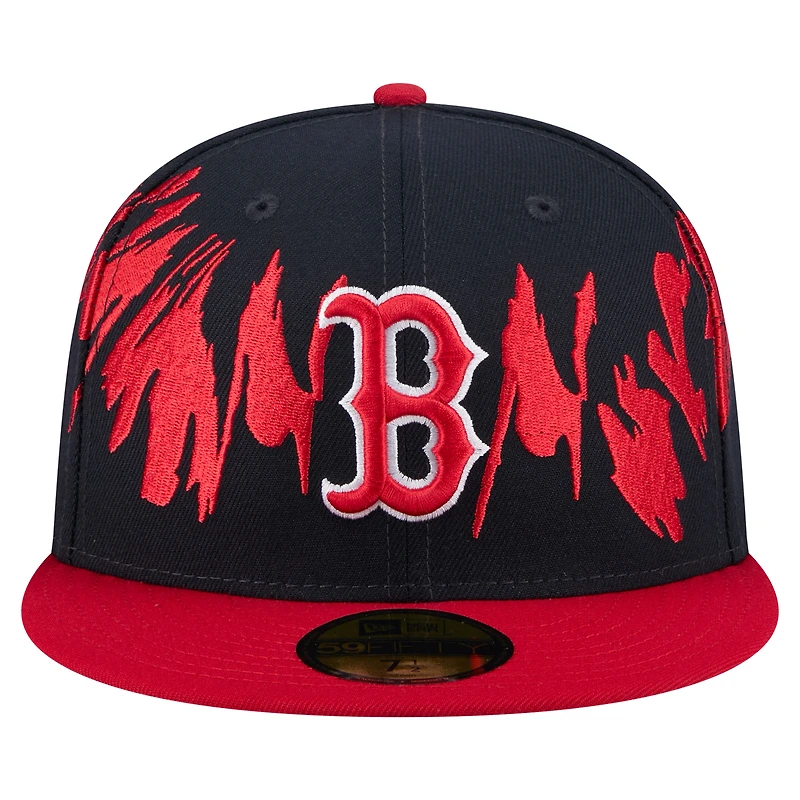 Men's New Era Navy/Red Boston Red Sox Retro Pattern 59FIFTY Fitted Hat