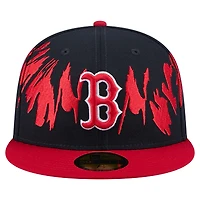 Men's New Era Navy/Red Boston Red Sox Retro Pattern 59FIFTY Fitted Hat