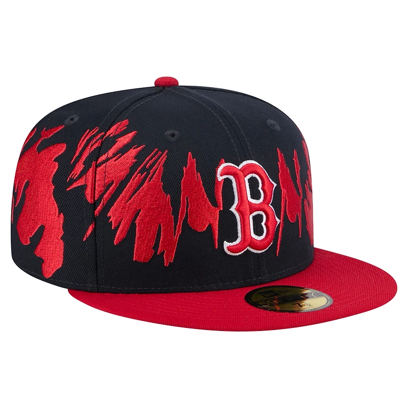 Men's New Era Navy/Red Boston Red Sox Retro Pattern 59FIFTY Fitted Hat