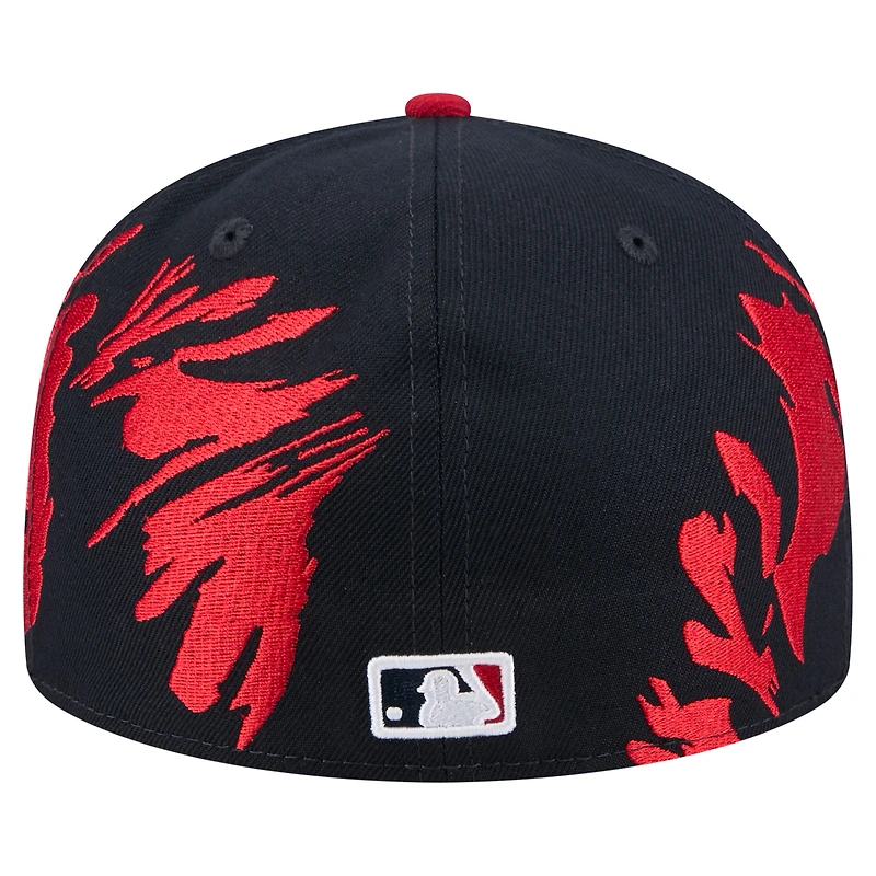 Men's New Era Navy/Red Boston Red Sox Retro Pattern 59FIFTY Fitted Hat