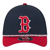 Casquette New Era Flex 39THIRTY pour homme, bleu marine/rouge, Boston Red Sox, modèle Rope M-Crown A-Frame