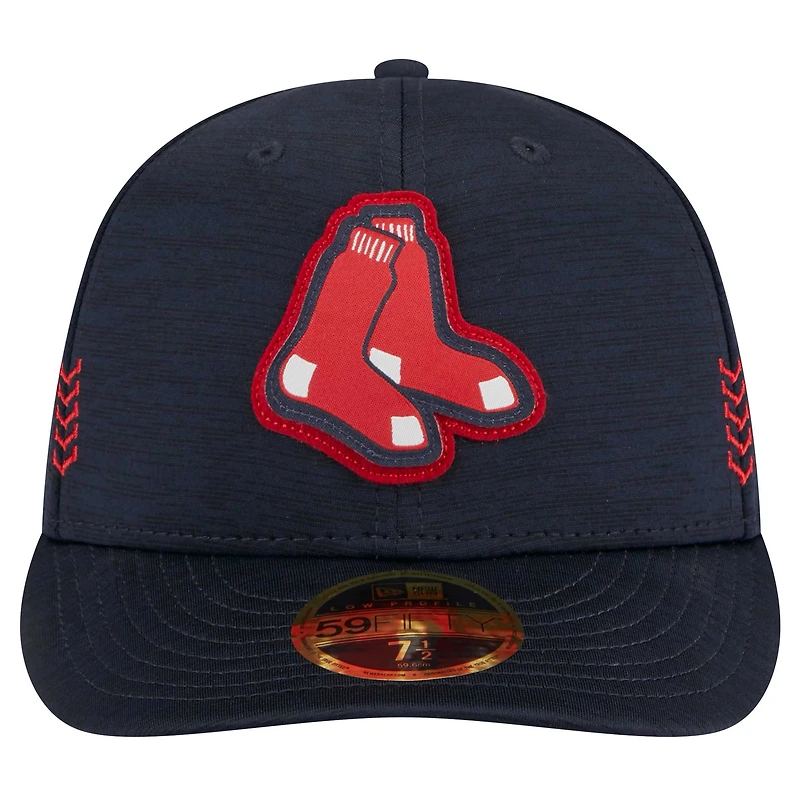 Casquette ajustée 59FIFTY Low Profile New Era pour homme, bleu marine, Boston Red Sox 2024 MLB Clubhouse