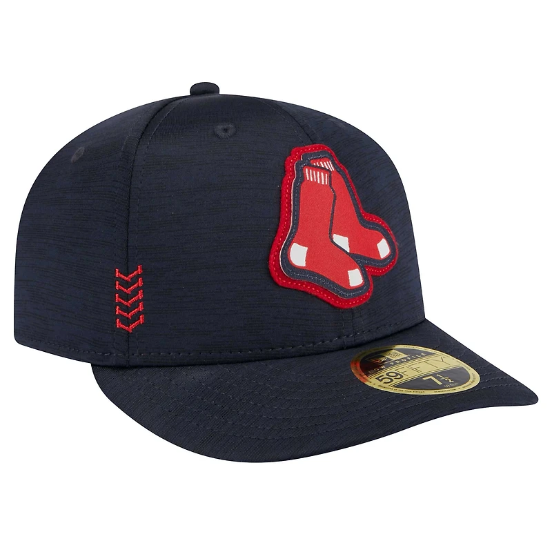 Casquette ajustée 59FIFTY Low Profile New Era pour homme, bleu marine, Boston Red Sox 2024 MLB Clubhouse