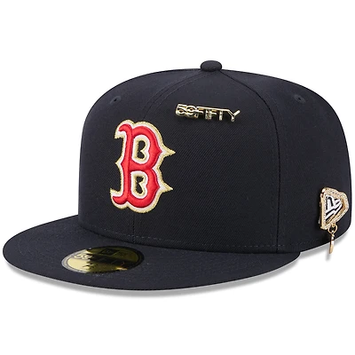 Casquette ajustée New Era bleu marine Boston Red Sox 2025 59FIFTY Day pour homme avec épingles