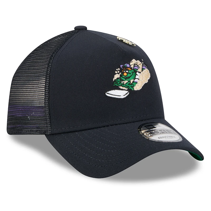 Men's New Era  Navy Boston Red Sox 2025 Big League Chew A-Frame 9FORTY Adjustable Trucker Hat