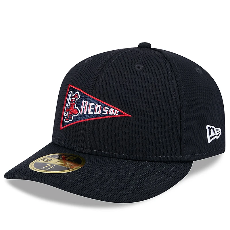 Casquette ajustée 59FIFTY Boston Red Sox 2025 MLB Clubhouse Low Profile New Era pour homme bleu marine
