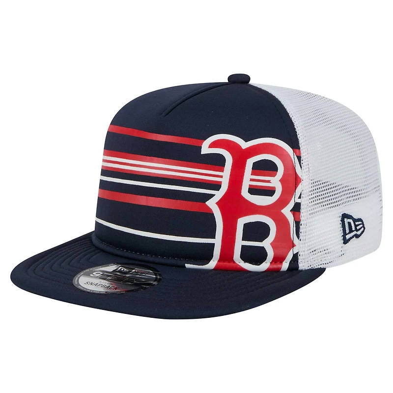 Men's New Era  Navy Boston Red Sox 9FIFTY A-Frame Trucker Snapback Hat