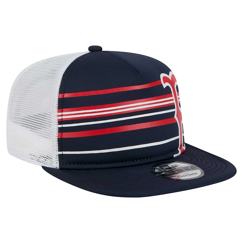 Men's New Era  Navy Boston Red Sox 9FIFTY A-Frame Trucker Snapback Hat