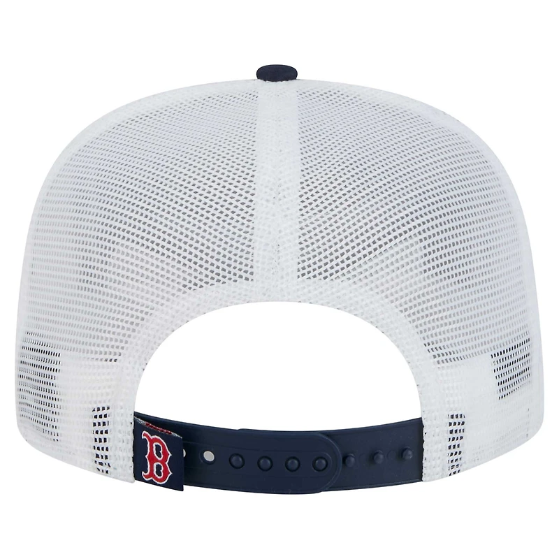 Men's New Era  Navy Boston Red Sox 9FIFTY A-Frame Trucker Snapback Hat