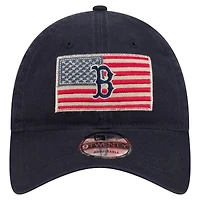 Casquette ajustable New Era 9TWENTY pour homme, bleu marine, Boston Red Sox, drapeau américain