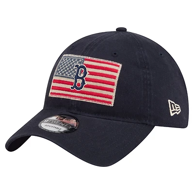 Casquette ajustable New Era 9TWENTY pour homme, bleu marine, Boston Red Sox, drapeau américain