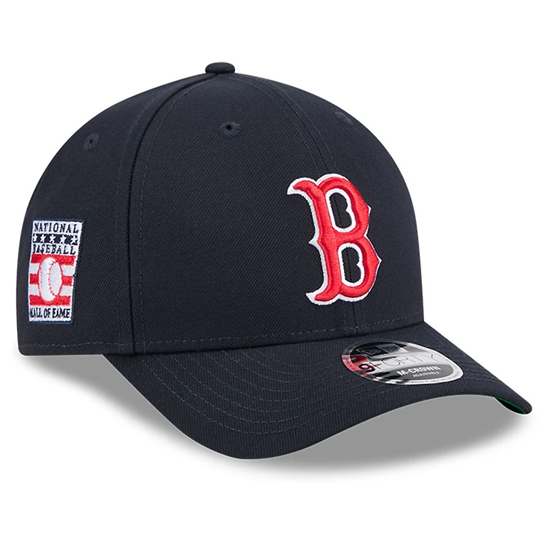 Casquette ajustable New Era 9FORTY M-Crown bleu marine pour homme, motif Temple de la renommée du baseball des Boston Red Sox